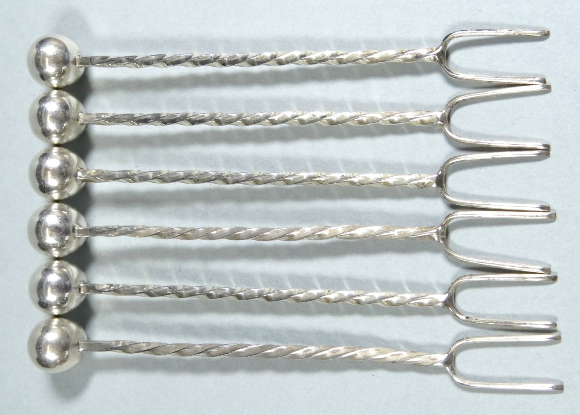 835er Silber Spieße, 6 Stück,L-9,0cm,32g