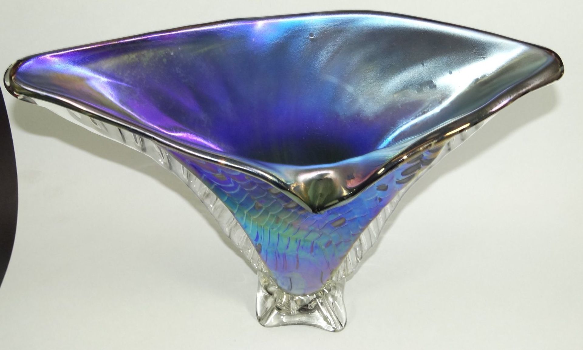 grosse Kunstglasvase,"Heaney glass" handmade in Australia, signiert, dat. 1989 lüstrierend und - Bild 2 aus 10