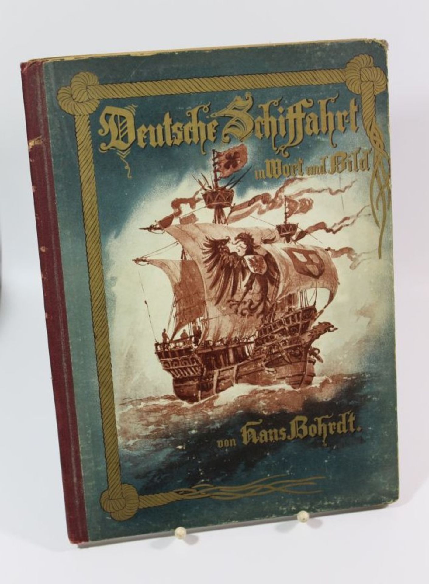 Hans Bohrdt, Deutsche Schiffahrt in Wort und Bild, um 1900, Alters-u. Gebrauchsspuren, 2 Seiten lose