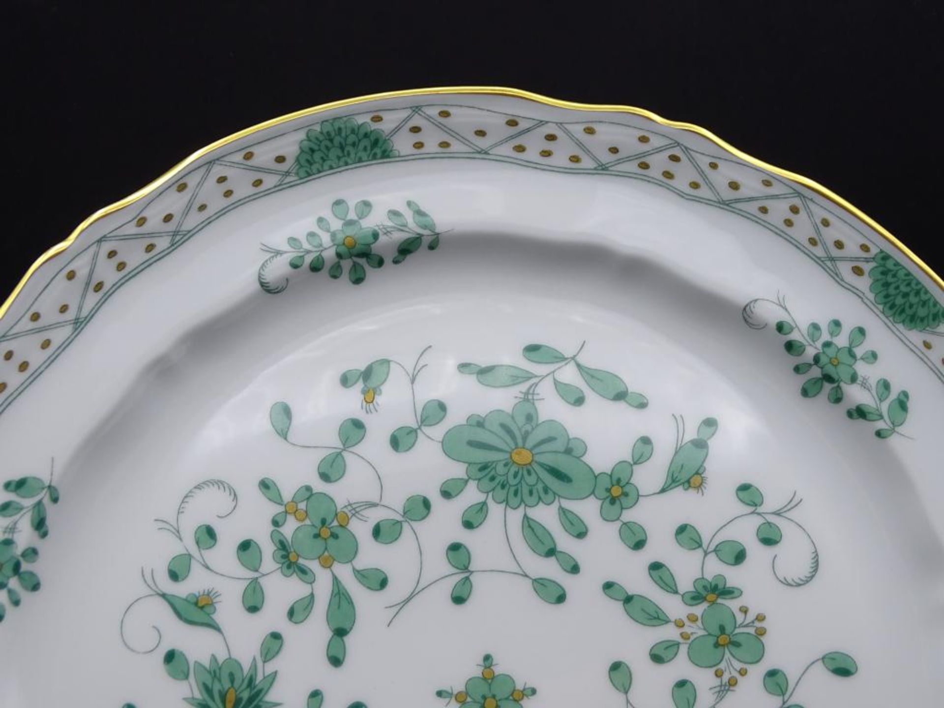 Teller "Limoges" grüne indian. Blumen mit Gold , D-25 c - Bild 2 aus 6