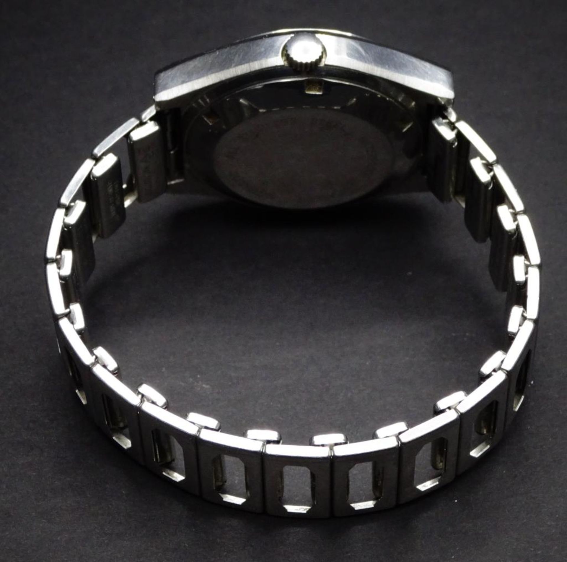 Herren Armbanduhr "ASS",automatic,Werk läuft,Edelstahl,Fixo-Flex Armband,Gehäuse 3,8x4,1cm,Alters-u. - Bild 4 aus 6