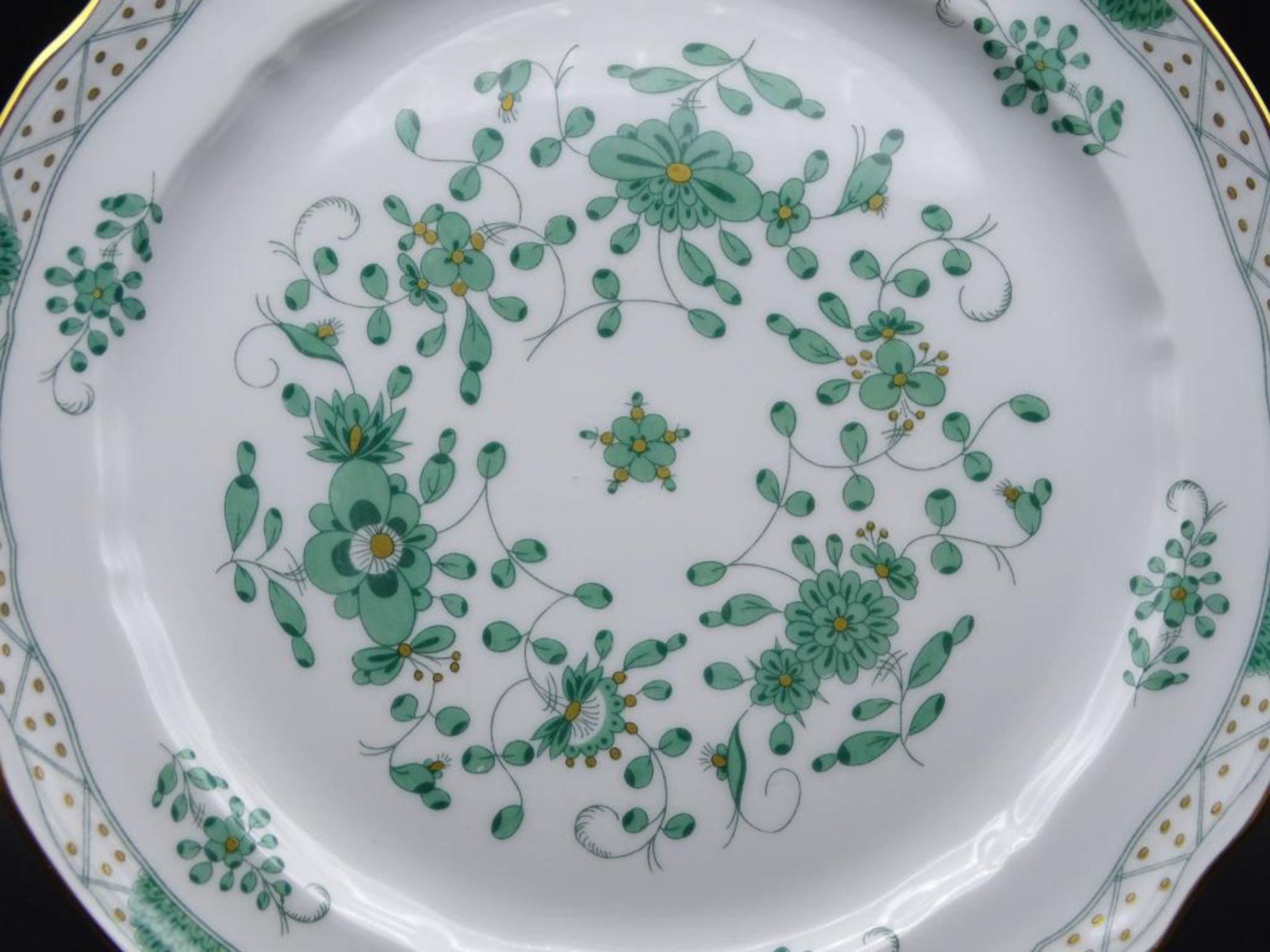 Teller "Limoges" grüne indian. Blumen mit Gold , D-25 c - Bild 3 aus 6