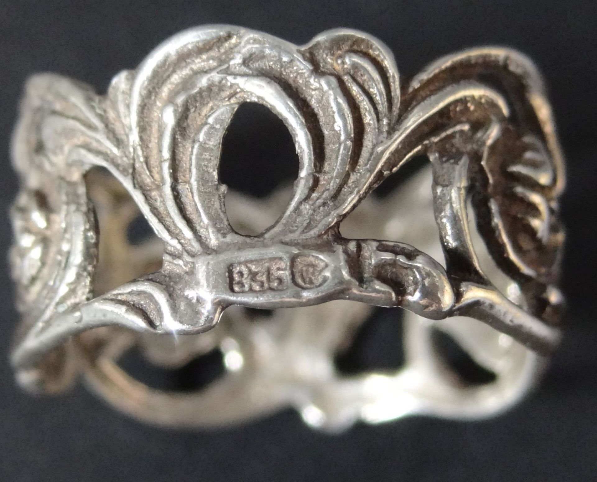 11x Silber-835- Serviettenringe, Rosendekor, D-1 cm, zus. 25 gramm - Bild 4 aus 4