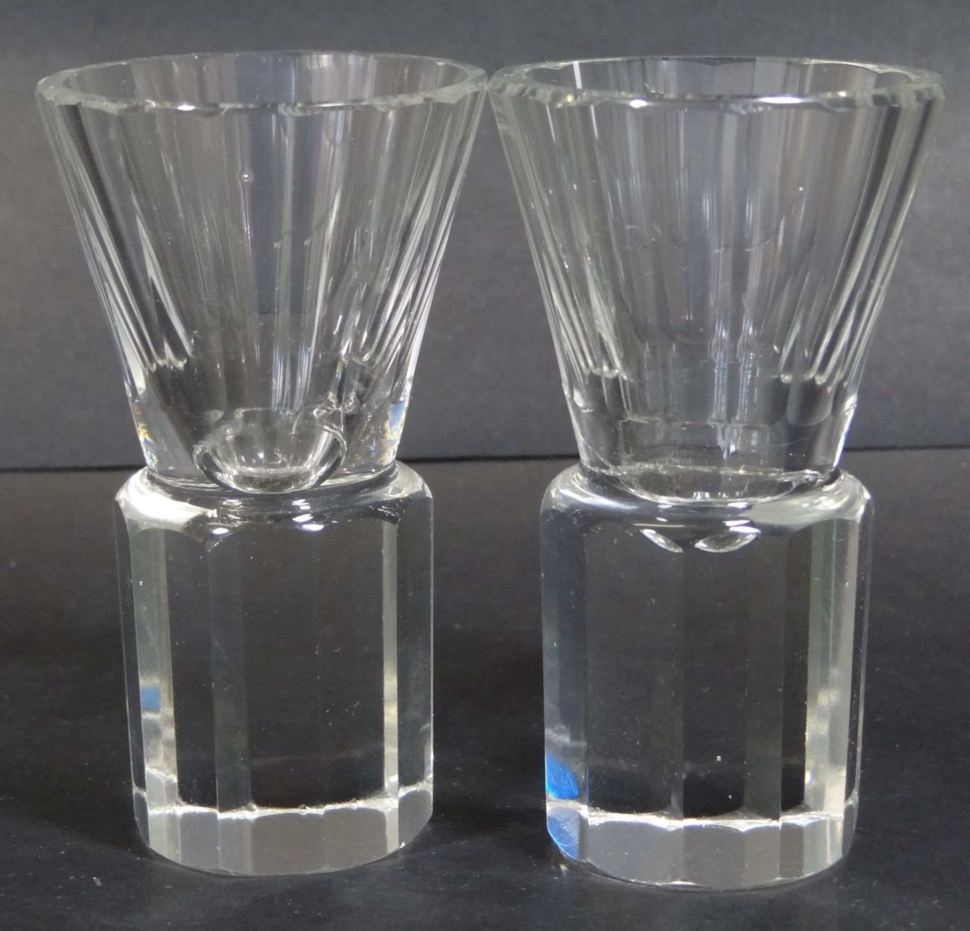 2x Schnaps-Stamperl, Kristall, H-8 cm