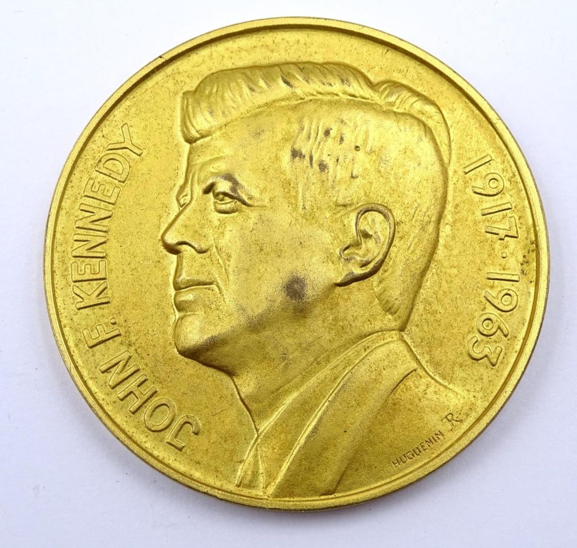 John F.Kennedy Medaille,vergoldet,d-4,9cm