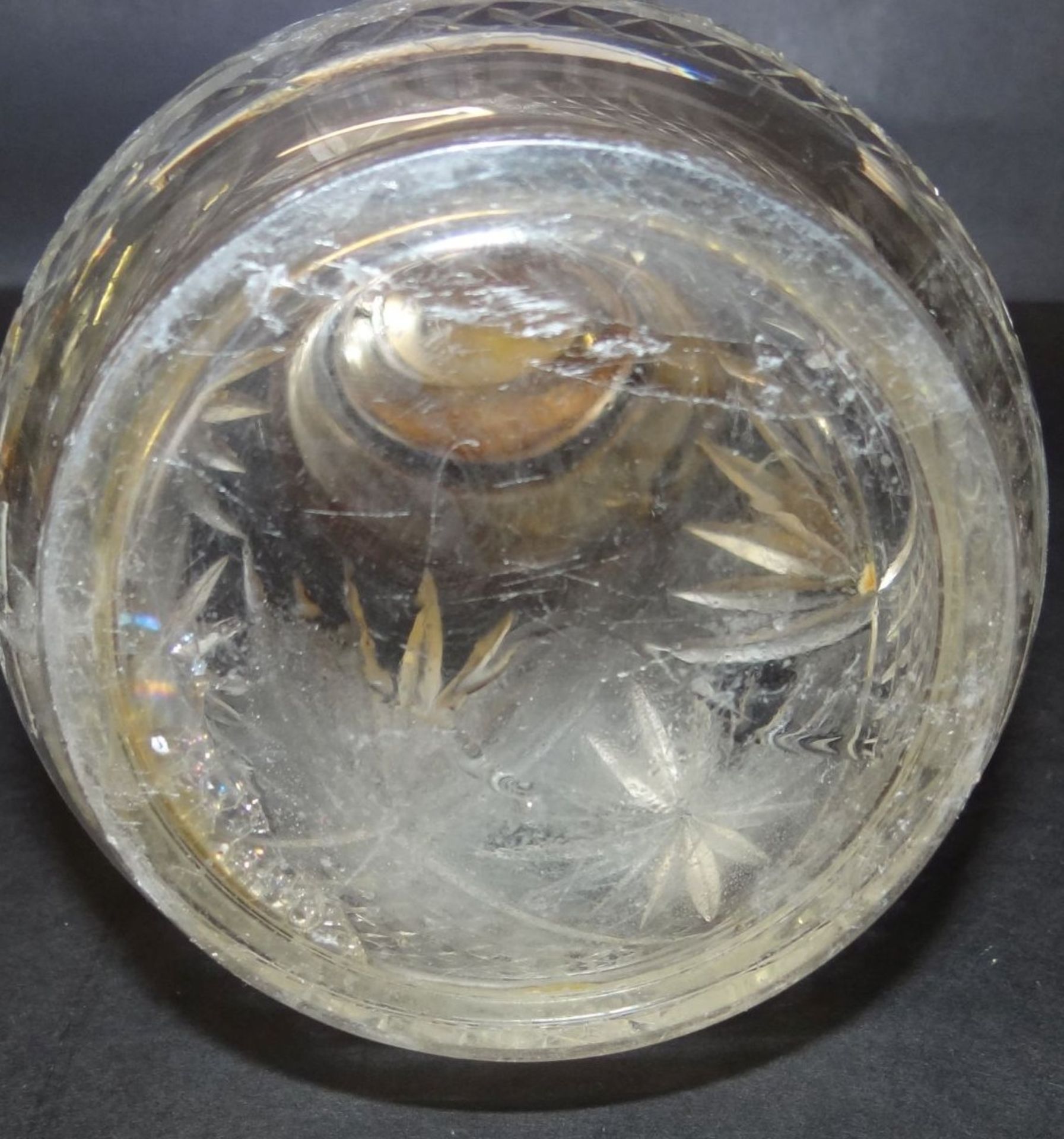 Kristall-Krug mit massiven Silberdeckel-800-, H-25 cm, guter Zustand - Bild 4 aus 6