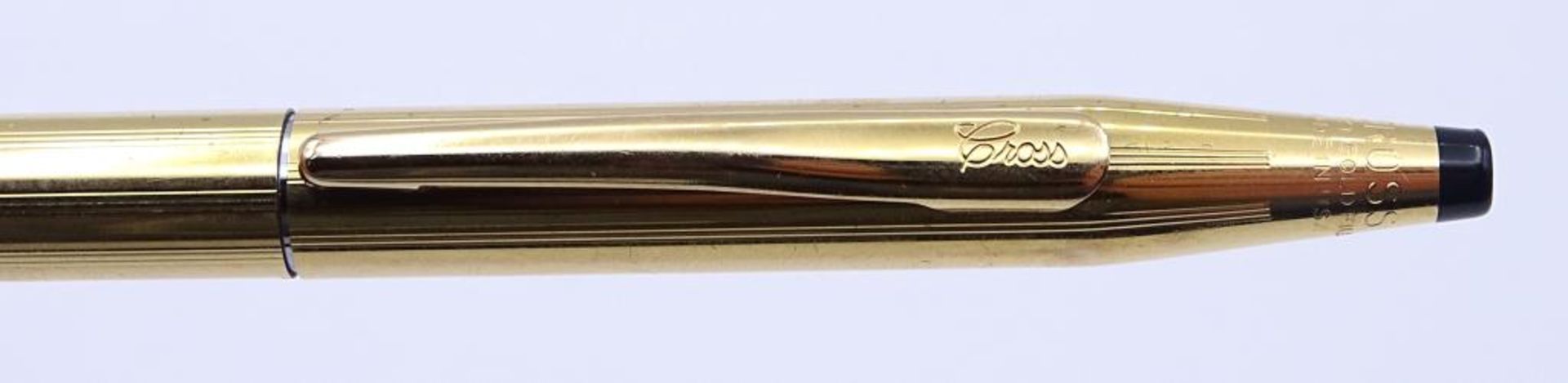 " CROSS " Kugelschreiber, 14K vergoldet,L- 13,5cm,in Samttasche - Bild 3 aus 4