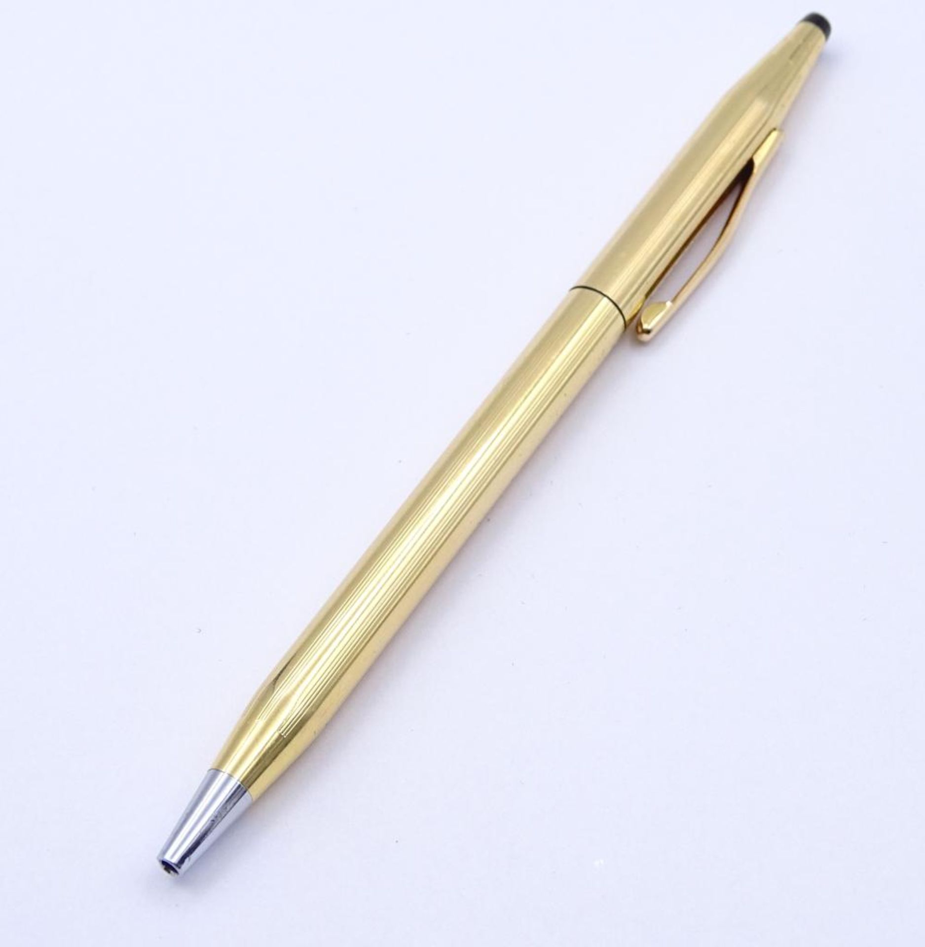 " CROSS " Kugelschreiber, 14K vergoldet,L- 13,5cm,in Samttasche - Bild 2 aus 4