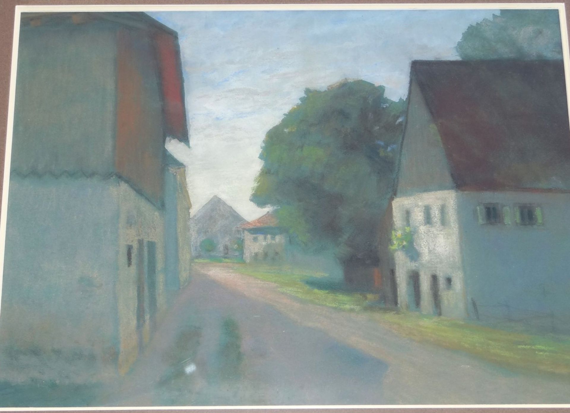 Emil ORLIK (1870-1932), "Dorfstrasse" Mischtechnik auf Papier, wohl unsigniert oder unter PP ?,