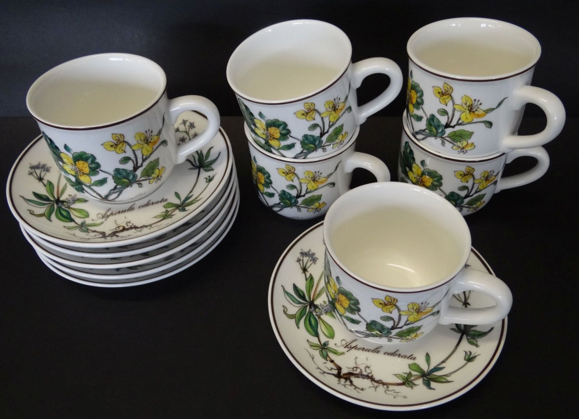 6 kl. Tassen mit U.T. "Villeroy&Boch" Botanica, 12 Teile - Bild 2 aus 4