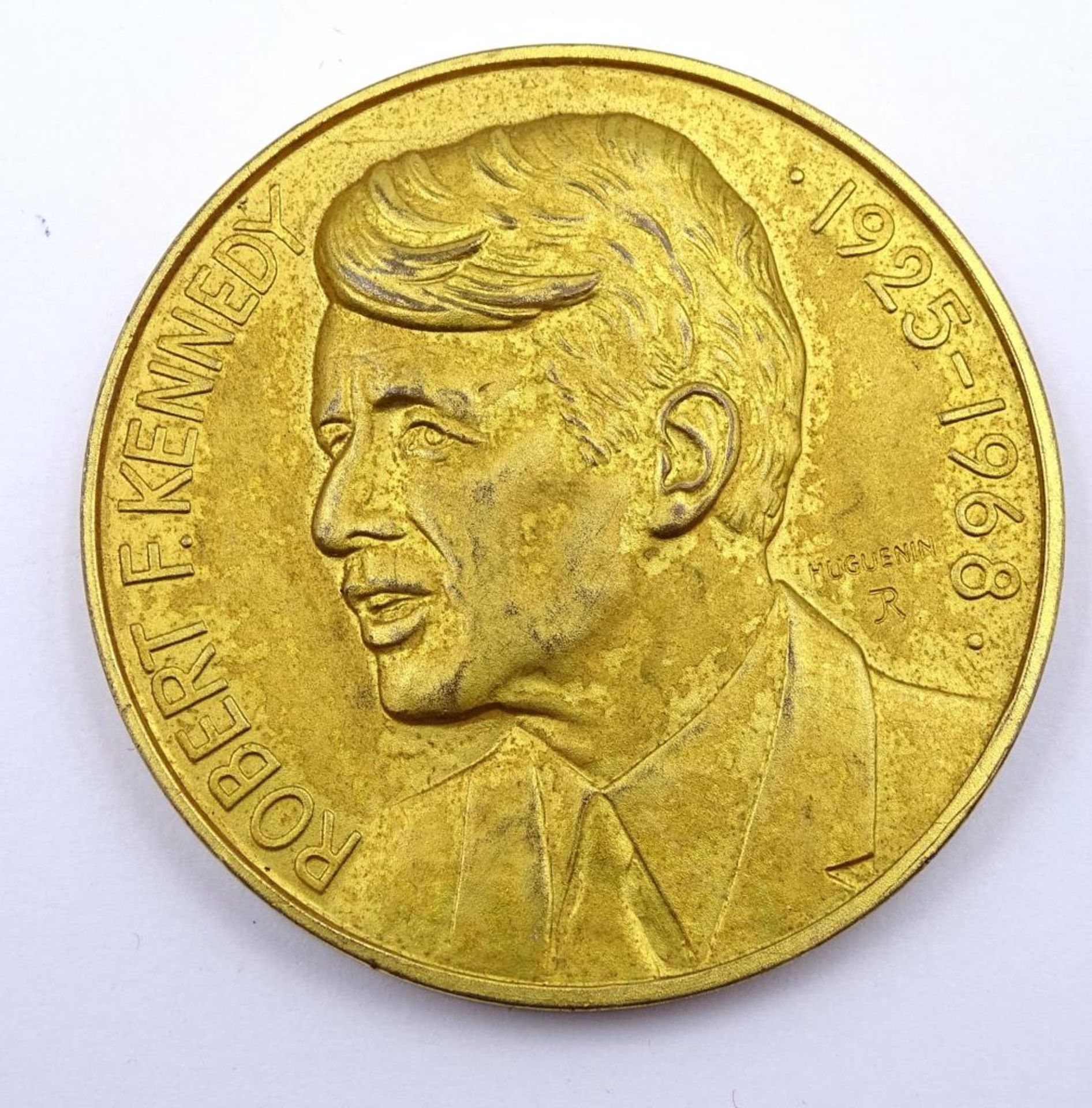 John F.Kennedy Medaille,vergoldet,d-4,9cm - Bild 2 aus 2