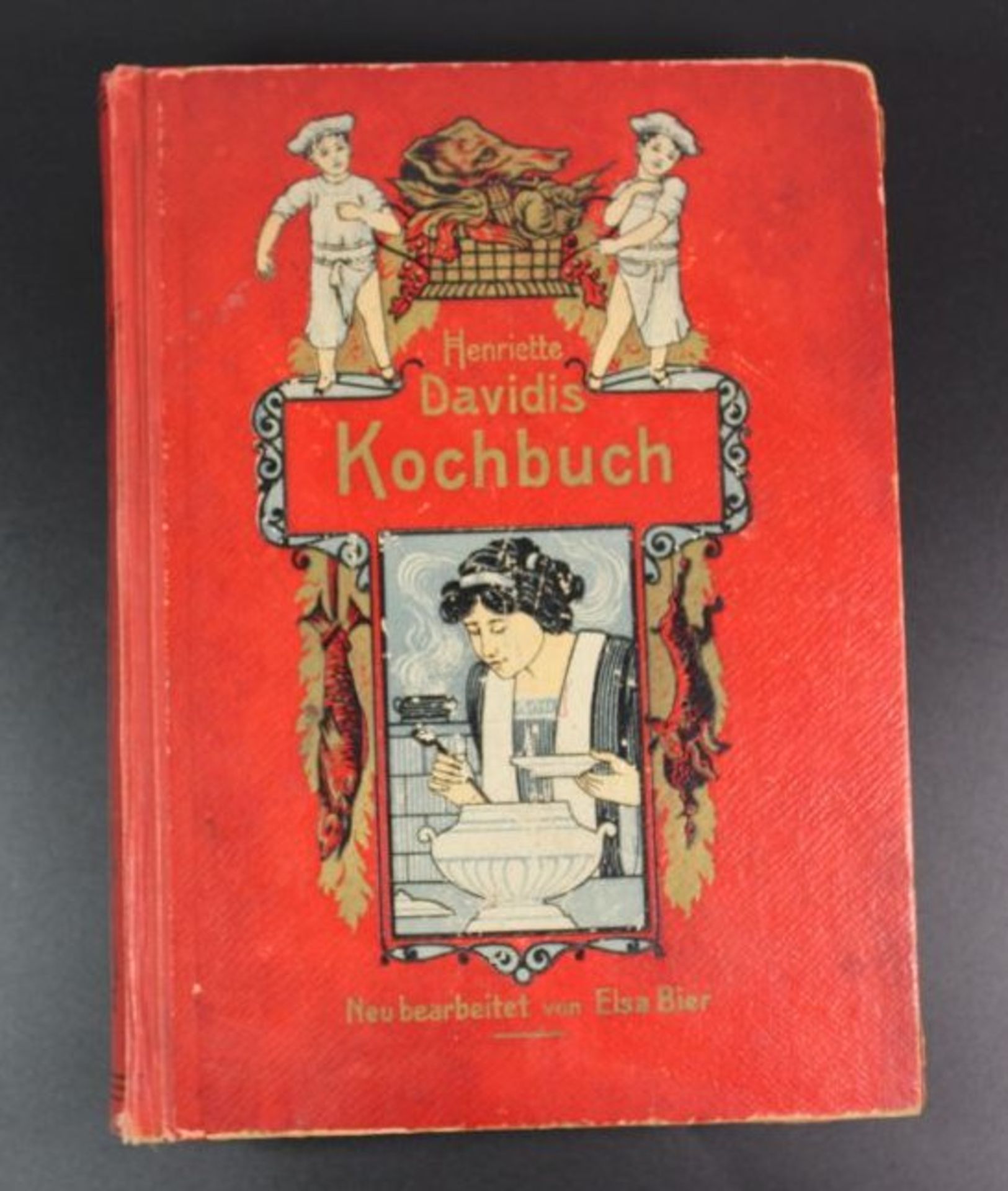 Henriette Davidis Kochbuch, um 1920, Alters-u. Gebrauchsspurenm einige Seiten lose aber wohl kompl.