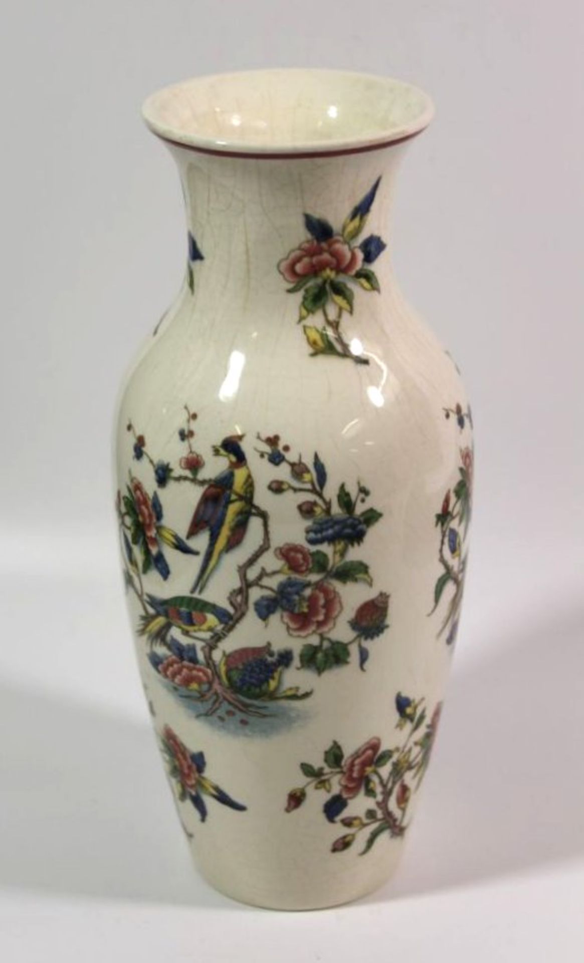 Vase, Villeroy u. Boch Mettlach, Dekor Phoenix, älter, H-24cm. - Bild 2 aus 3