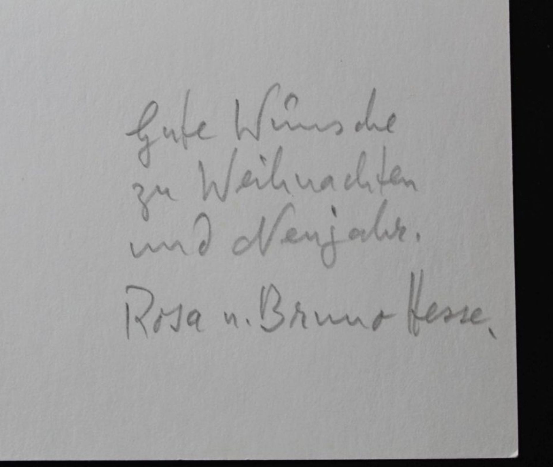 Bruno HESSE (1905-1999) "Widenbach" Lithografie, signiert, BG 21x28 cm, verso mit Weihnachstgrüsse - Bild 5 aus 5