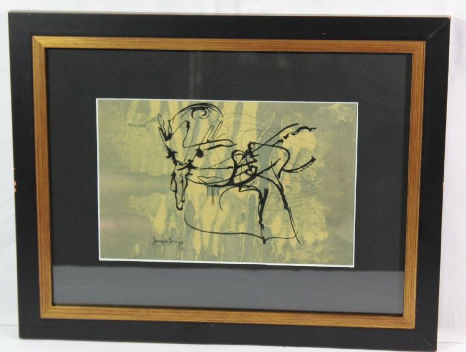 moderne Komposition, bezeichnet Joseph Beuys ?, Mischtechnik, gerahmt/Glas, RG 37 x 47cm. - Bild 3 aus 3