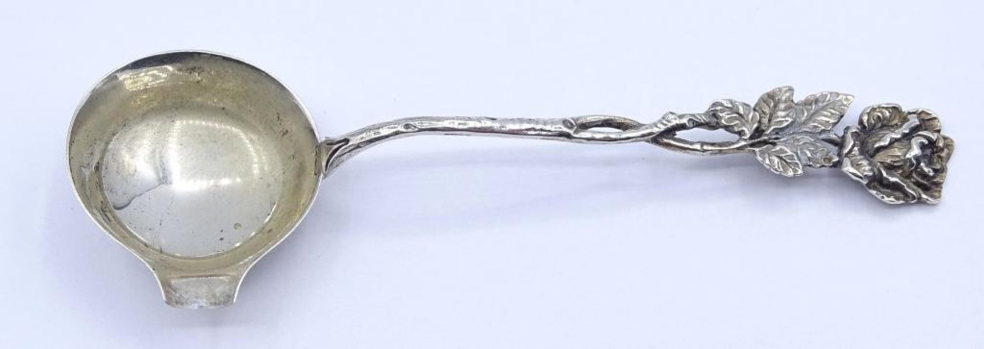 Kleiner Sahnelöffel,Silber 835/000 Rosenmuster,L-11,5cm, 12,9gr