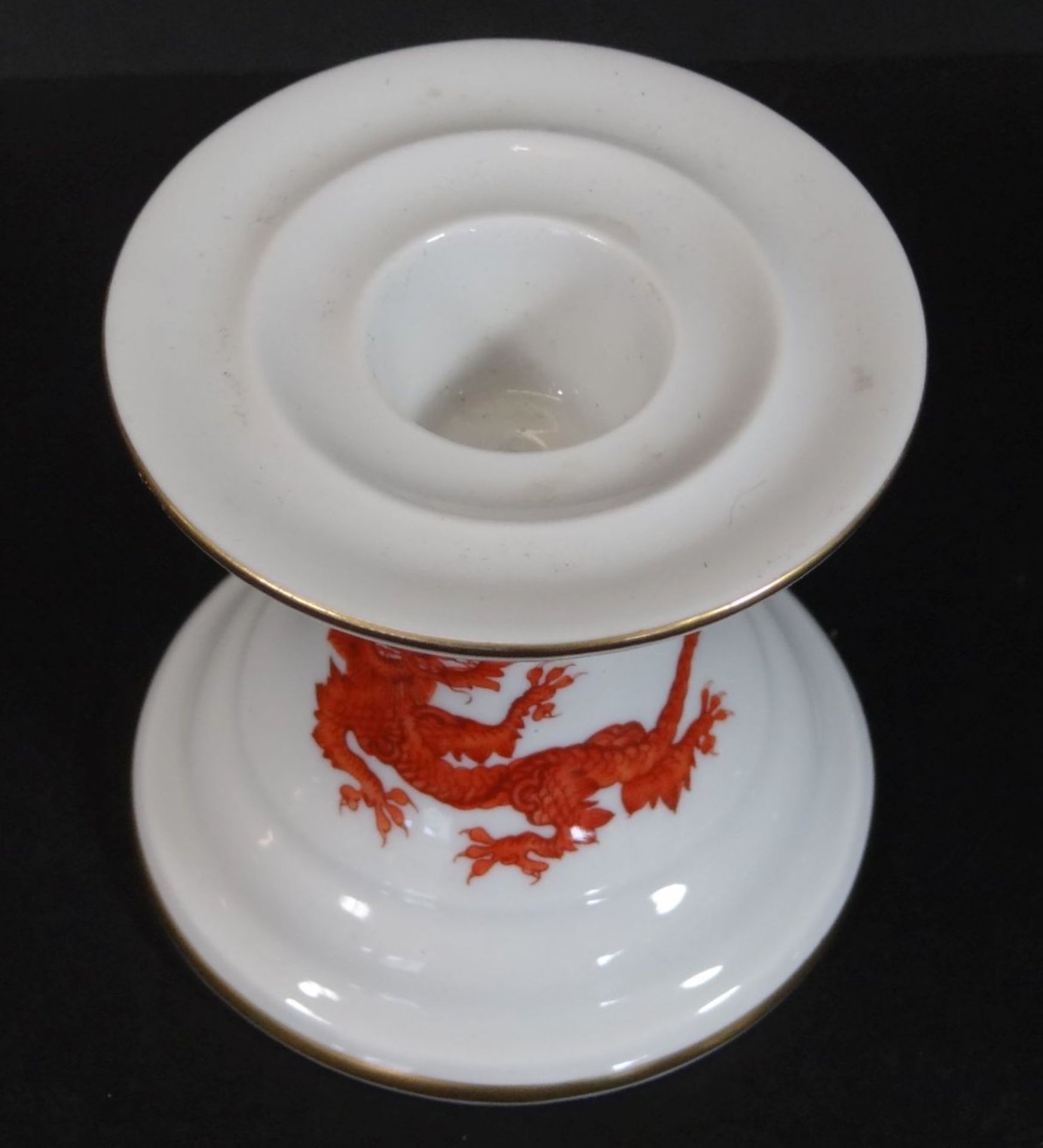 Kerzenhalter "Meissen" roter Drache, H-6,5 cm, 1.Wahl - Bild 2 aus 4