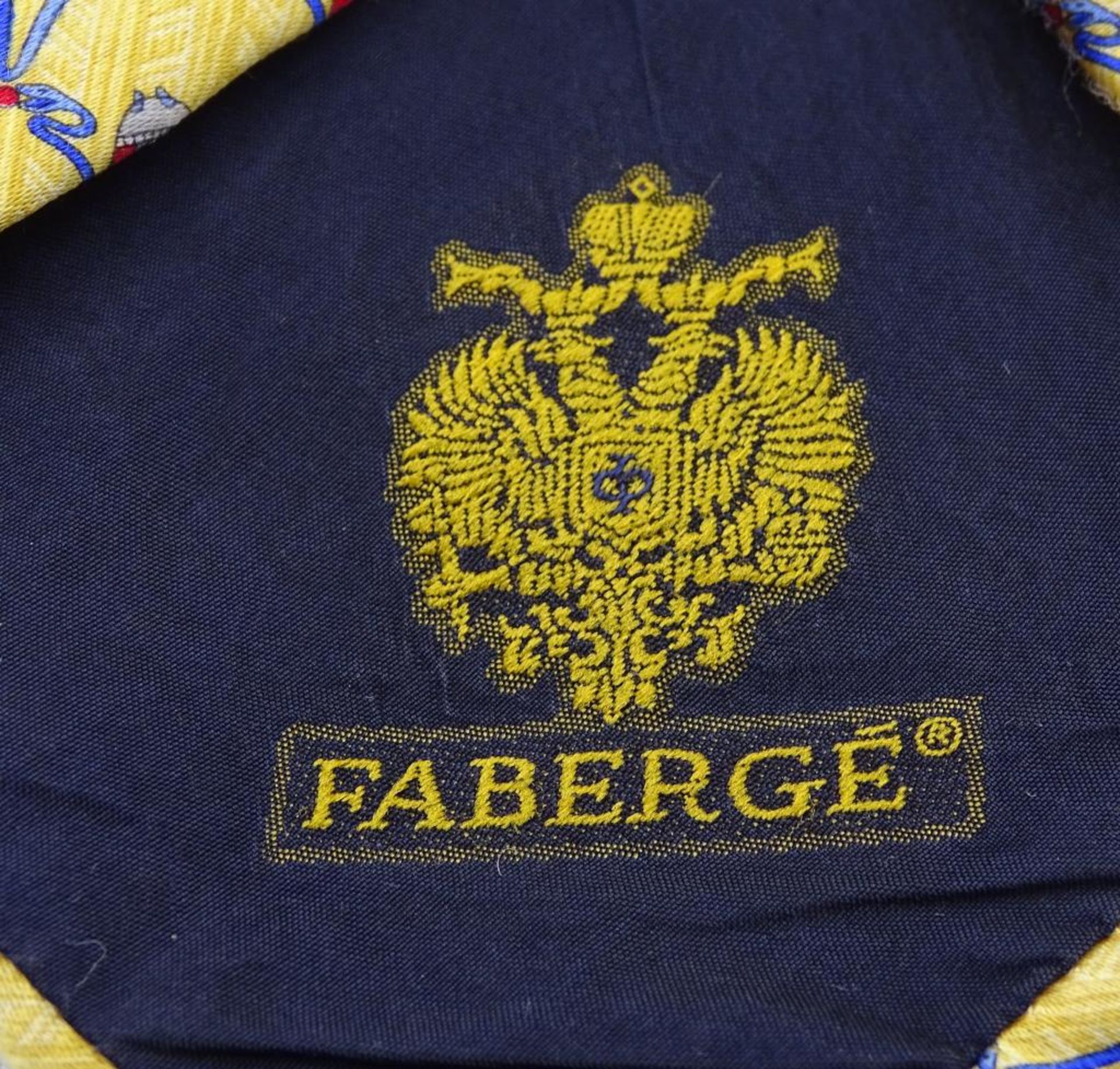 Krawatte "Faberge",Tragespuren,Maikäfer Muster,gelbfarbig,L- 144c - Bild 4 aus 5