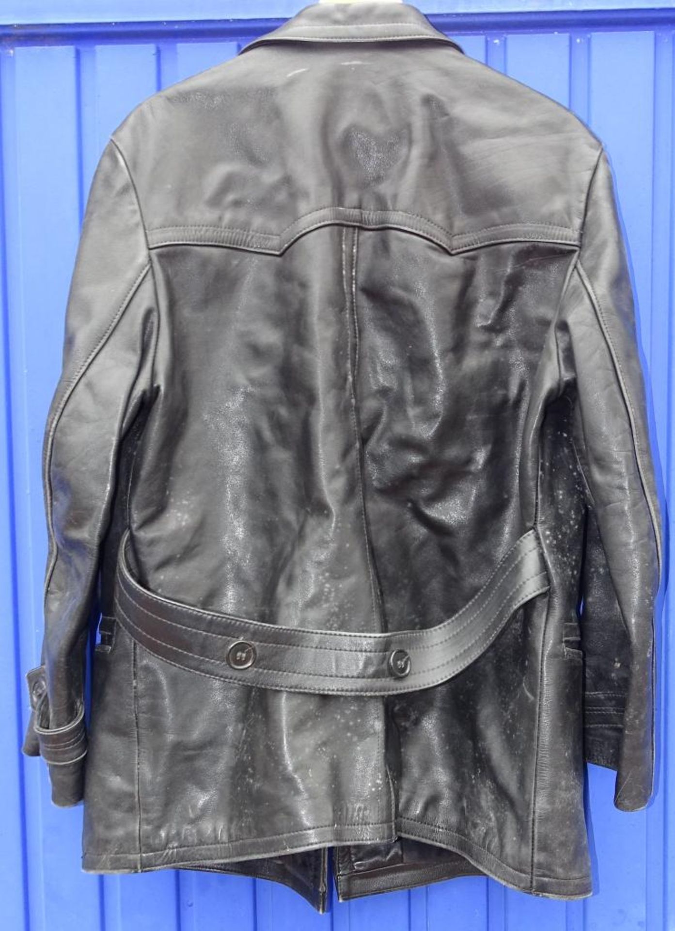 Schwere Leder Jacke ,wohl XL,Alters-u. Gebrauchsspuren - Bild 5 aus 6