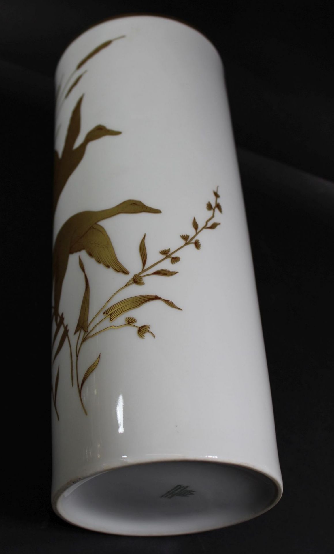 gr. zylindr. Vase "Vohenstrauss" mit Goldstaffage, H-28 cm, D-10 cm - Bild 5 aus 6