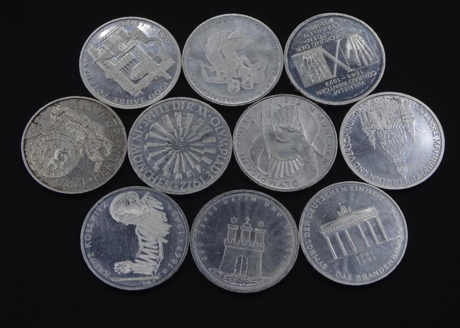 10x 10 Deutsche Mark Münzen, ges.100 DM,versch.Jahrgänge und Buchstab - Bild 2 aus 2