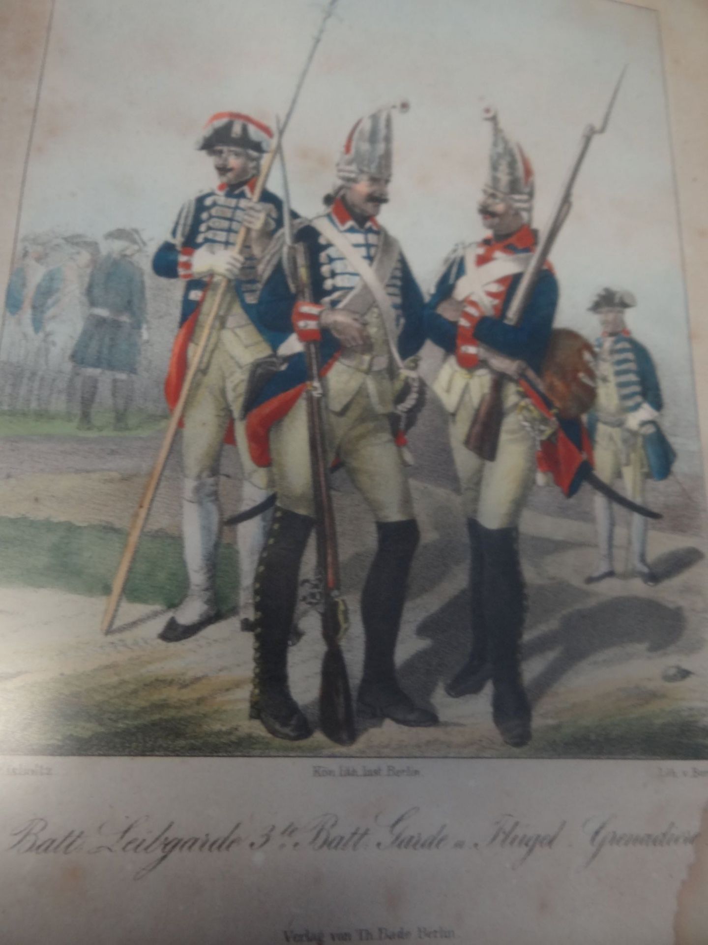 8x Militair-Lithografien nach L. Elsholtz um 1840, ger/Glas, RG je 24x20 cm - Bild 10 aus 10