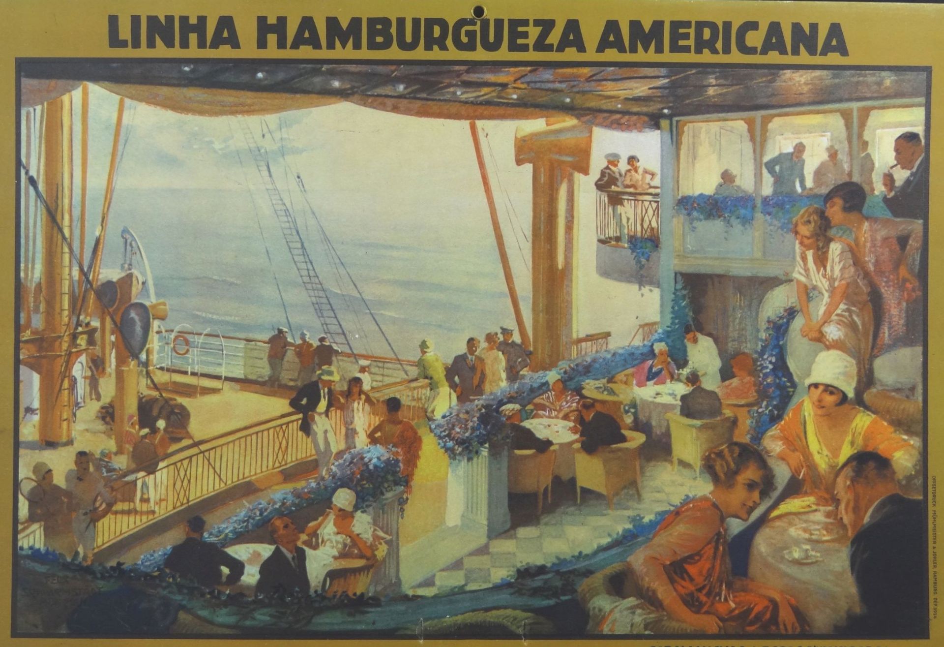 Kalenderhalter der HAPAG mit spanischen Text um 1930, 31x37 cm - Bild 2 aus 5