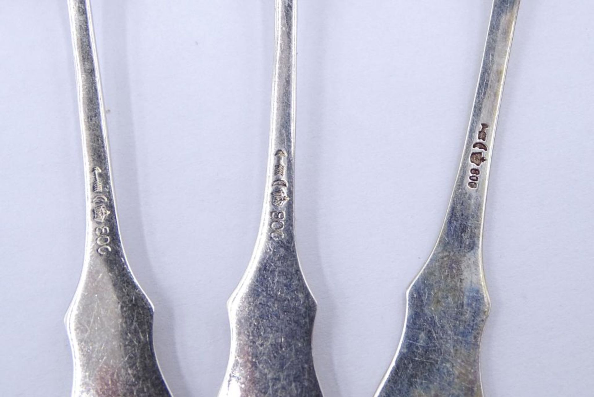 6x Kaffeelöffel,Silber 800/000,Friesenmuster,L- 11,8cm,ges.Gew.54gr - Bild 5 aus 5