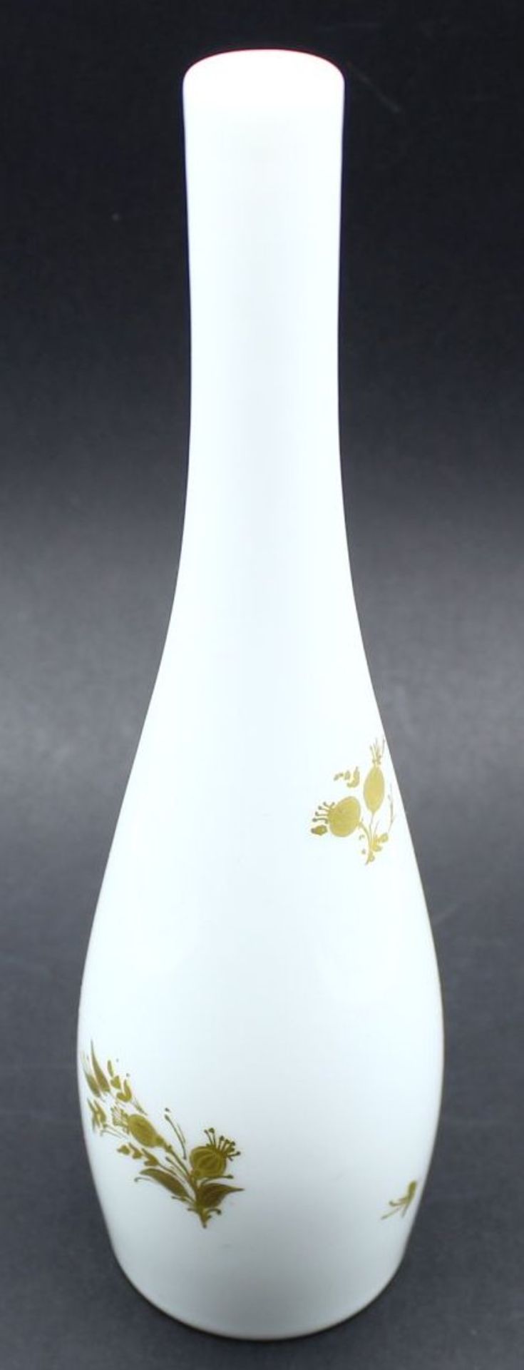 schlanke Rosenthal Vase, handbemalt, Goldblumen, H-20 cm - Bild 3 aus 5