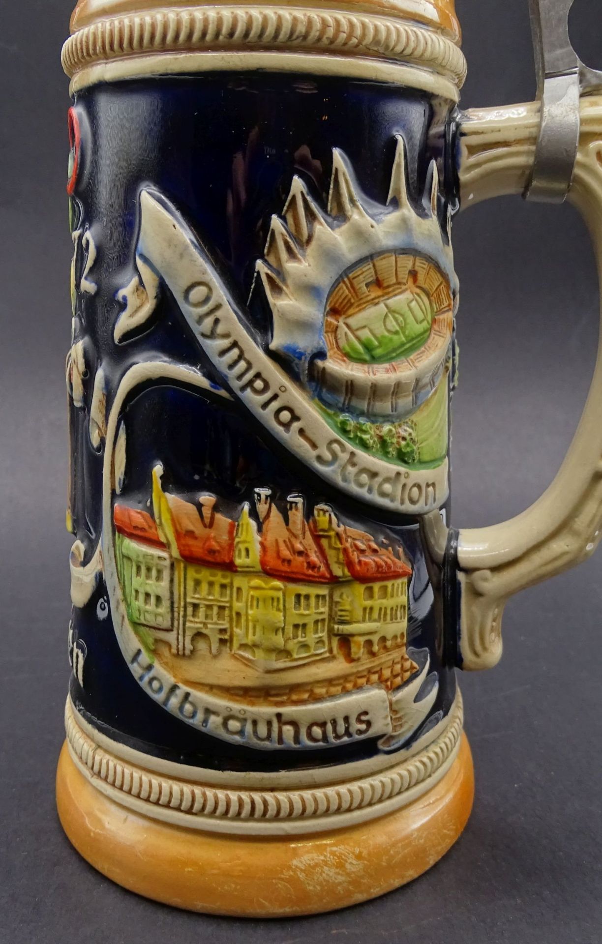 Bierkrug "Olympia München 1972" mit Zinndeckel, H-19 c - Bild 4 aus 7