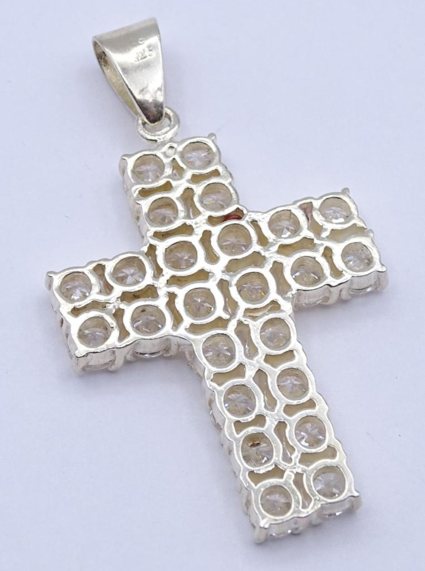 925er Silber Kreuz Anhänger mit Zirkonia,15,7gr., 5,7c - Bild 3 aus 3