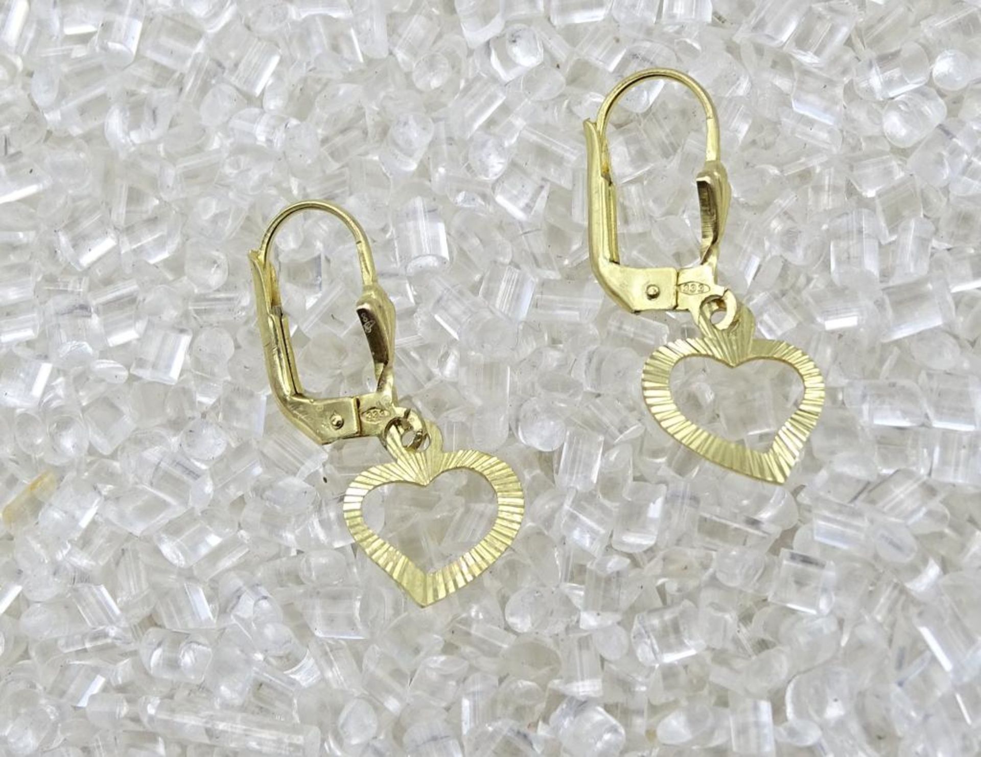 Paar Gold Ohrhänger, GG 333/000,L.- 2,6cm, ges.Gew.1,23gr - Bild 2 aus 4