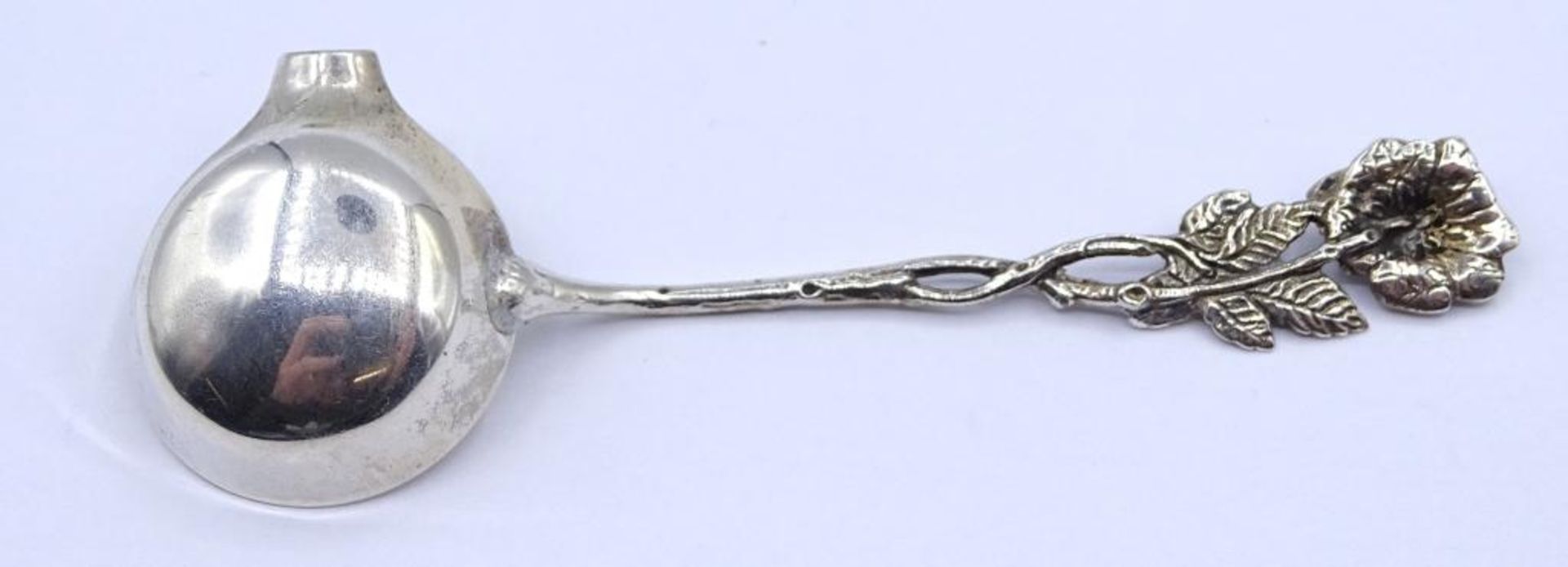 Kleiner Sahnelöffel,Silber 835/000 Rosenmuster,L-11,5cm, 12,9gr - Bild 3 aus 3