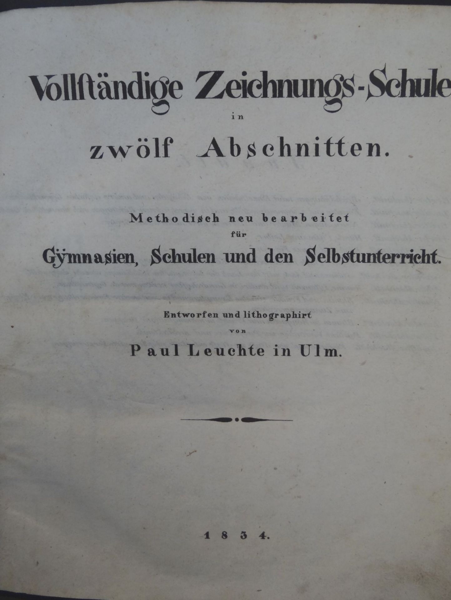 "Vollständige Zeichenschule" 1836, Folio, 28x23 cm, leicht stockfleckig, ansonsten gut erhalte