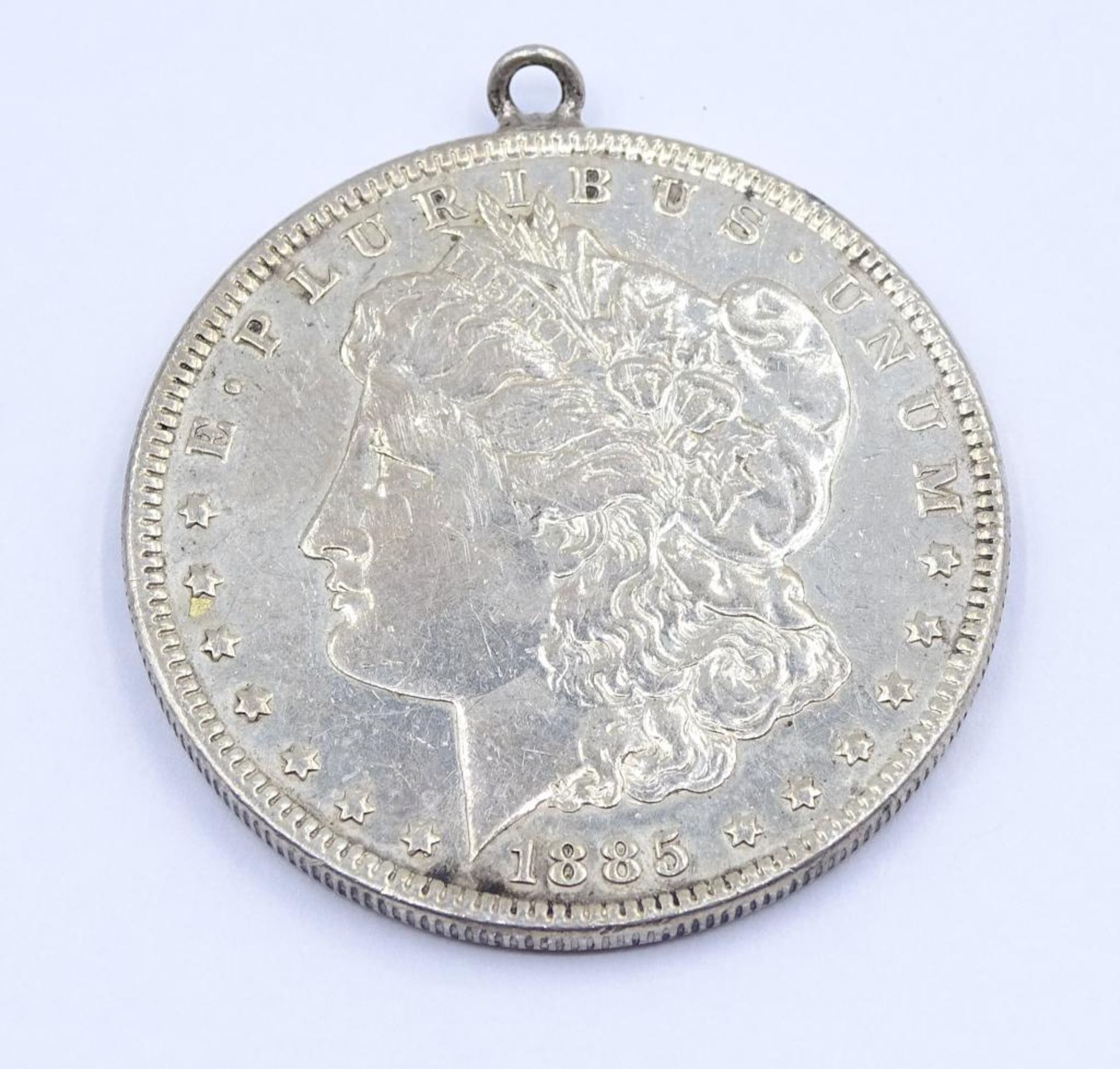 Morgan Dollar, One Dollar 1885,USA,Silber,gehenkelt,d-3,8cm, 26,4gr.