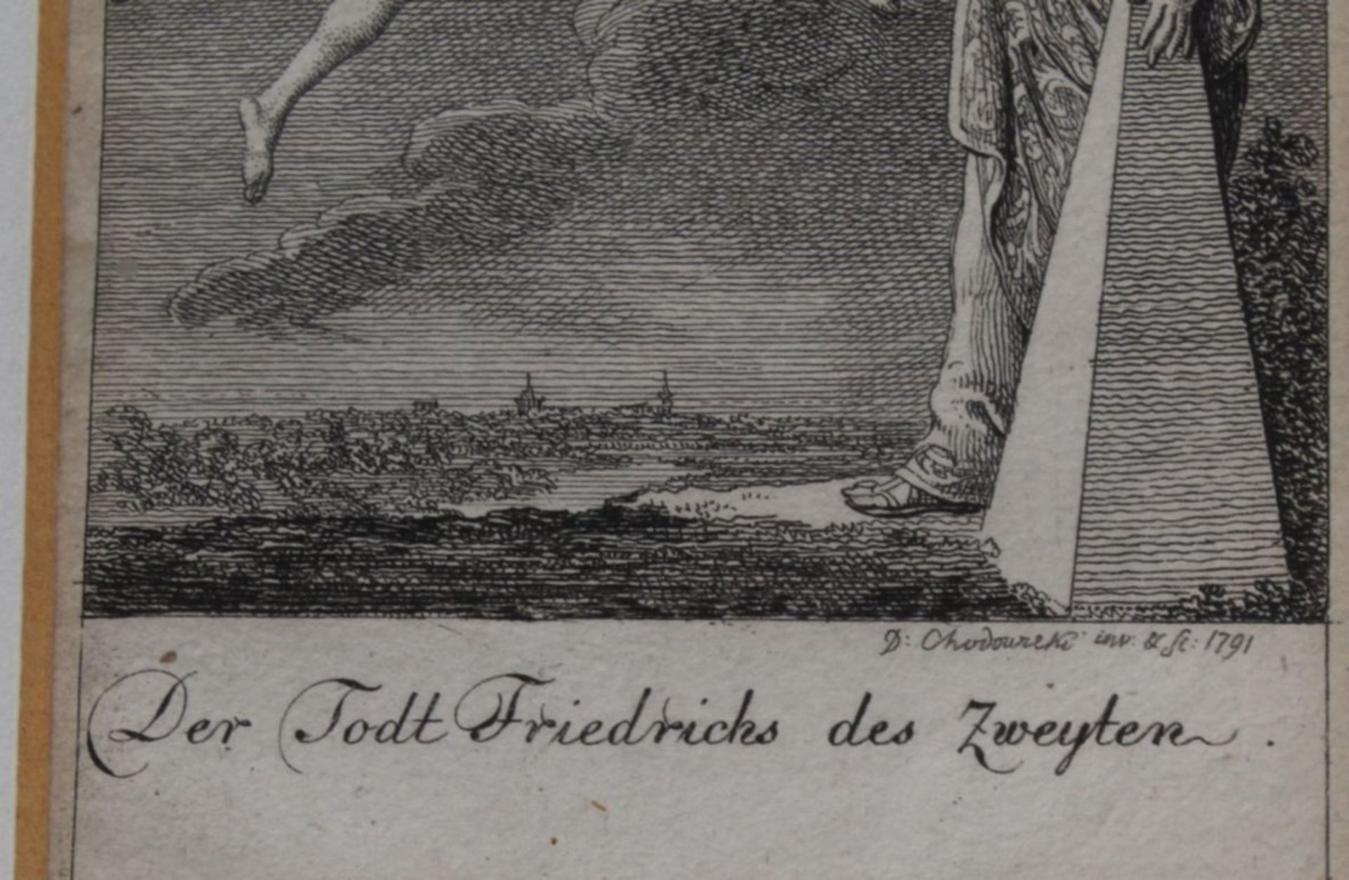 Daniel Nikolaus CHODOWIECKI, 1791 (1726-1801), Kupferstich "Der Todt Friedrich des zweyten", MG - Image 3 of 3