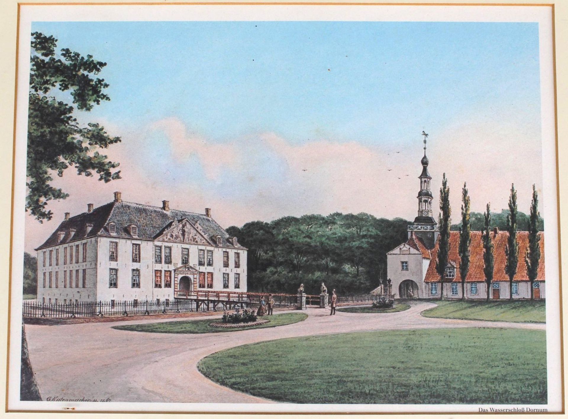 3x Drucke G.Kistenmacher, Schlossansichten von Lütetsburg,Dornum und Gödens, je RG 57x46 - Bild 6 aus 9