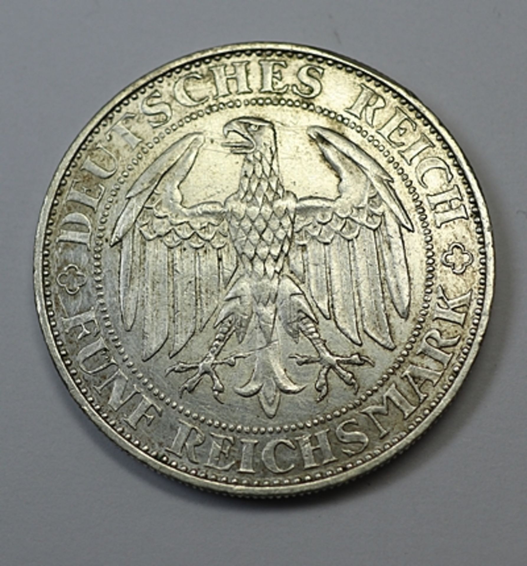Fünf Reichsmark, Deutsches Reich, Tausend Jahre Burg und Stadt Meissen 1929 E, vz., 25,15 gr - Bild 2 aus 2