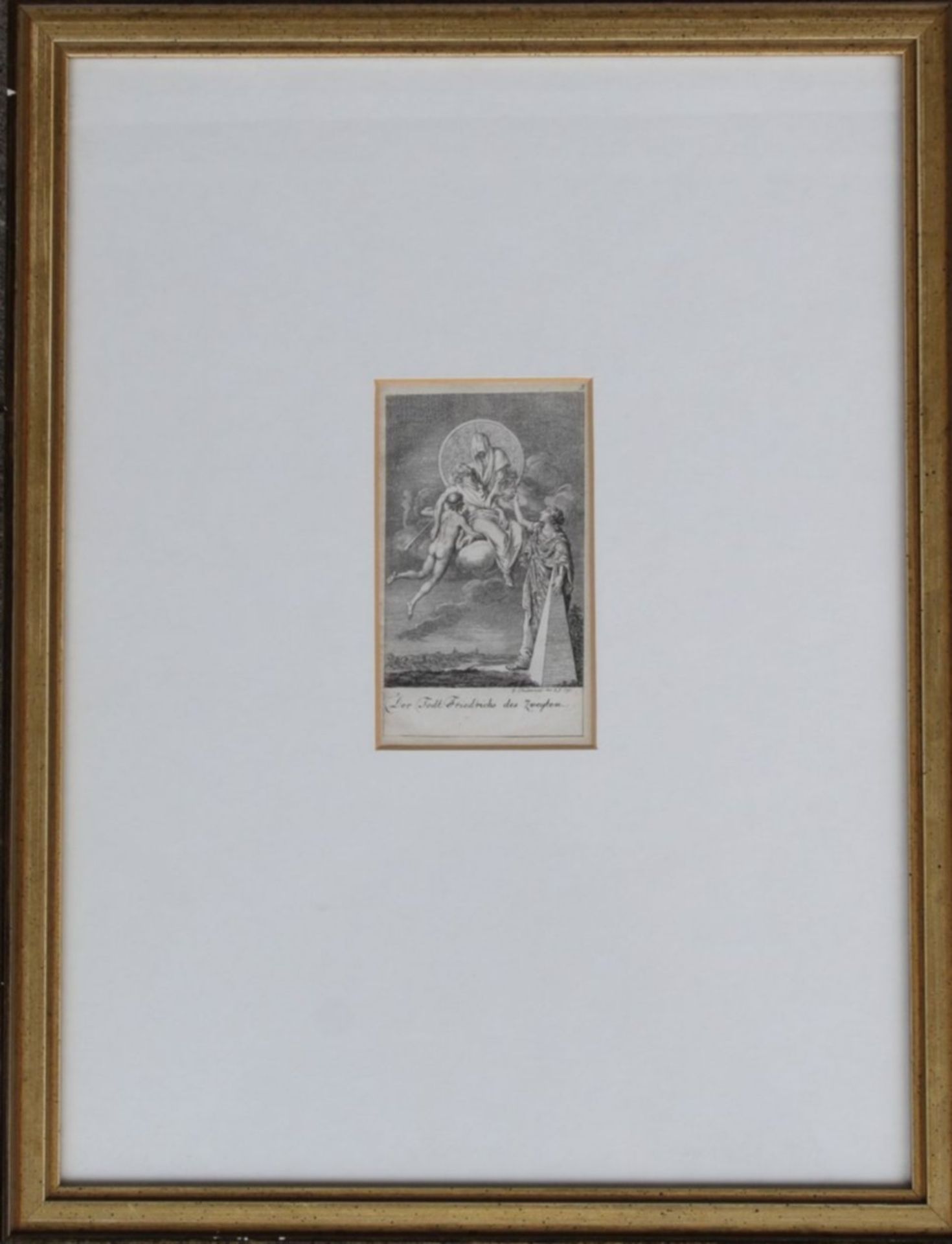 Daniel Nikolaus CHODOWIECKI, 1791 (1726-1801), Kupferstich "Der Todt Friedrich des zweyten", MG - Bild 2 aus 3