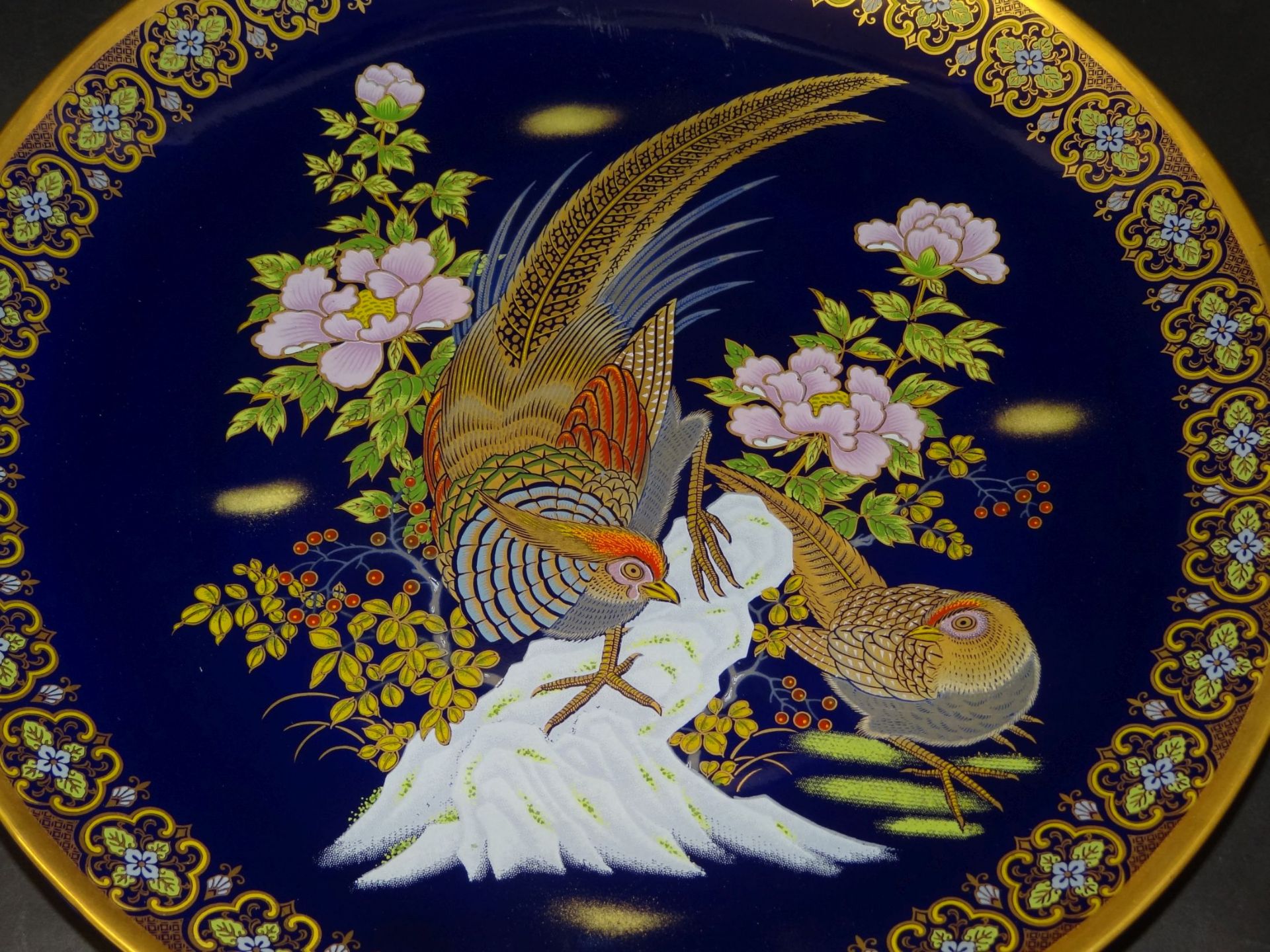 grosser Zierteller mit Vögel, China, D-36 cm, H-5 c - Bild 2 aus 3