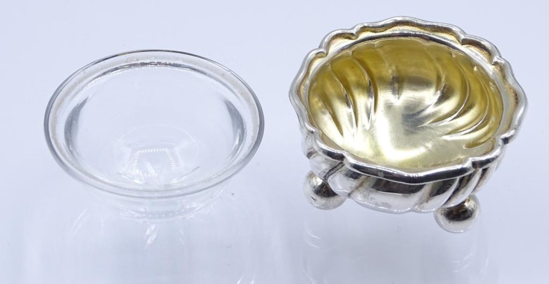 kl. Gewürzschälchen,Silber 800/000, Glaseinsatz,H-3,0cm, d-5,0 - Bild 4 aus 6