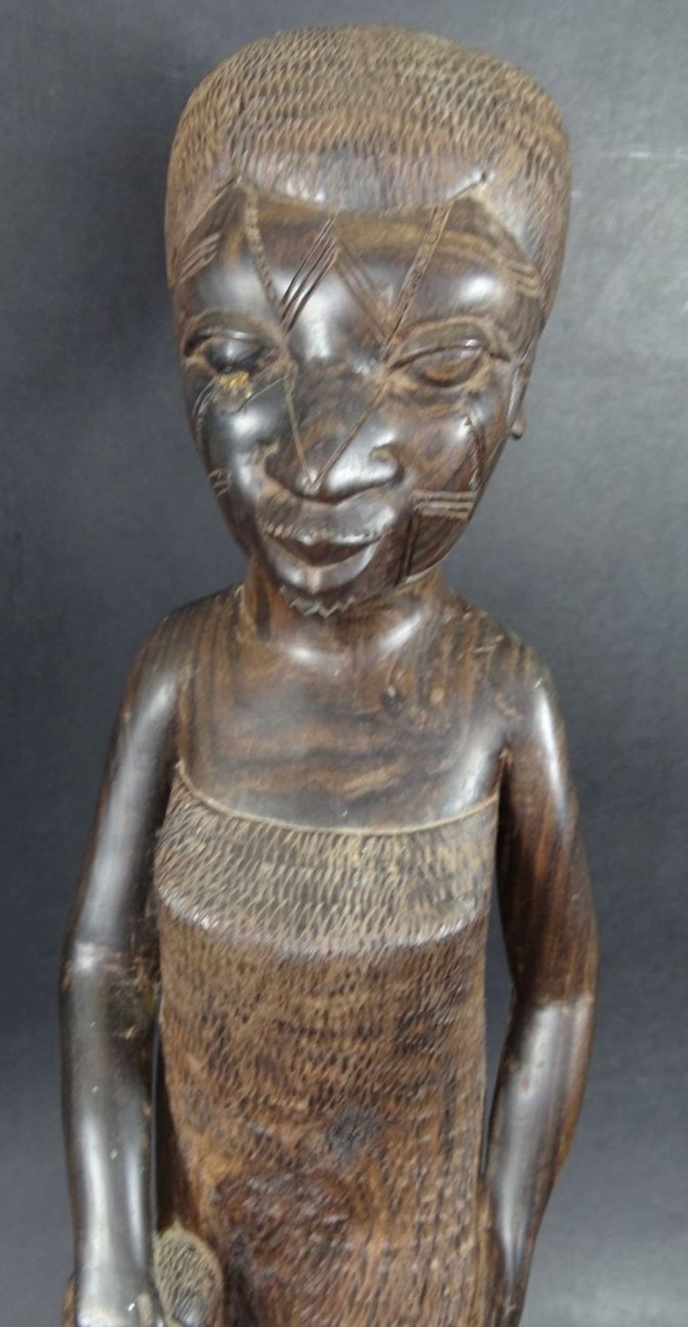 afrikan. Holzschnitzerei, Mutter mit Kind, H-39 cm - Bild 2 aus 7
