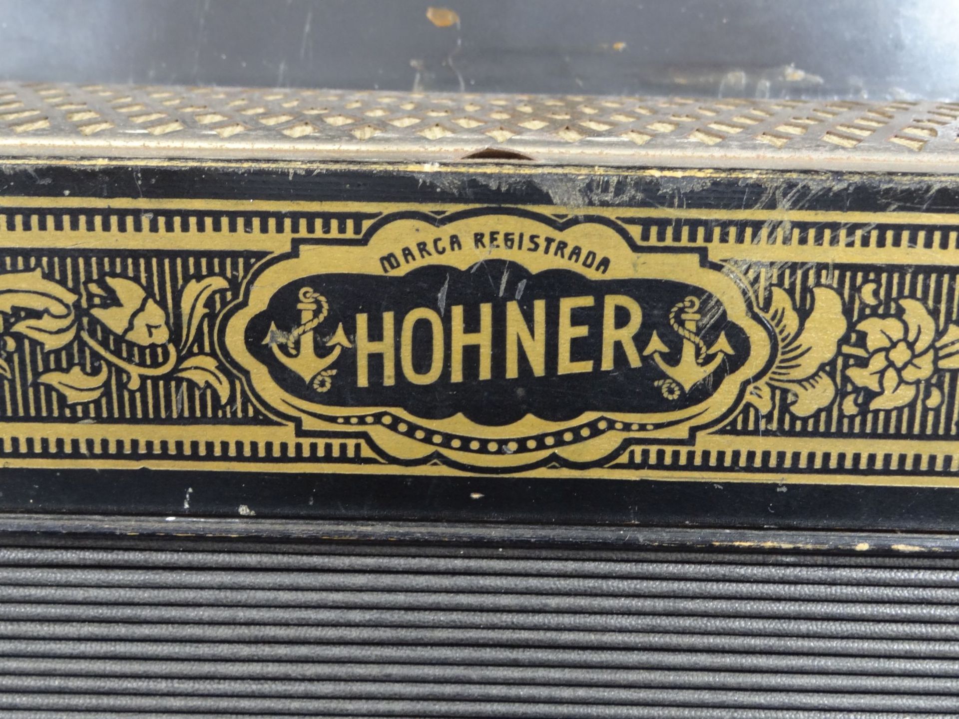 Hohner Knopfakkordeon um 1920, spielbereit, H-28 cm - Bild 2 aus 8