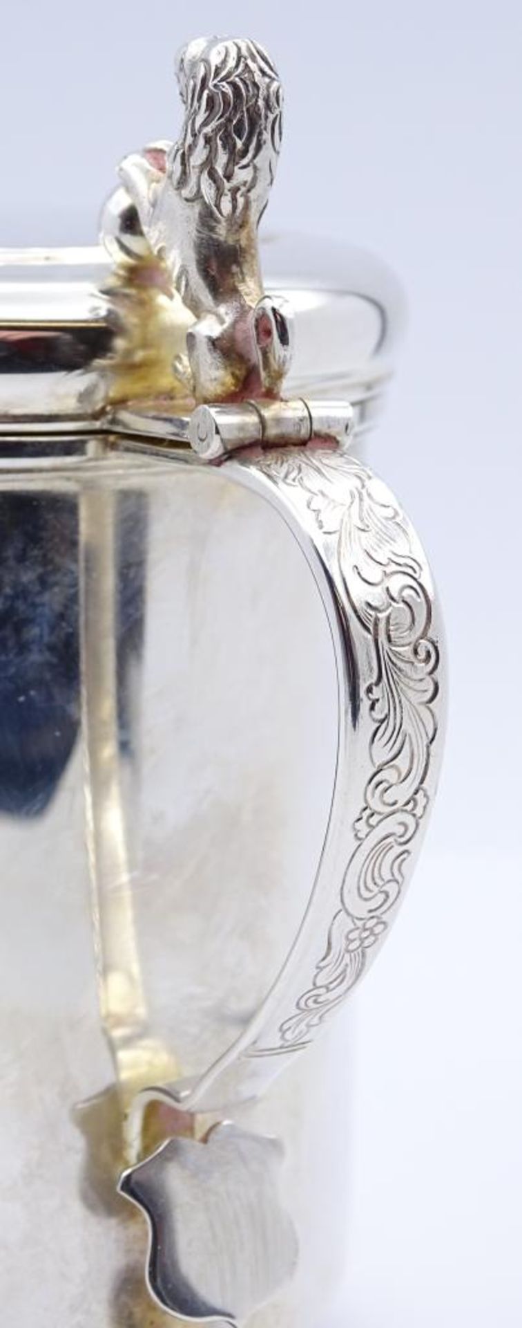Deckelkrug,Silber 830/000, Löwendarstellungen,H-13cm, 270,8gr - Bild 8 aus 10