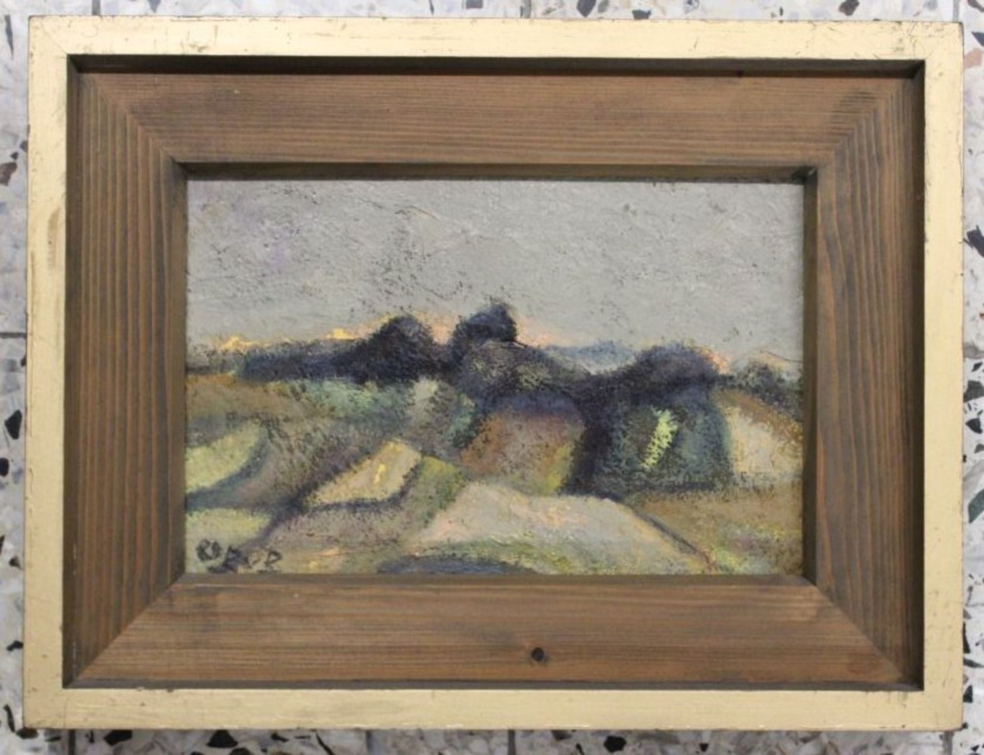 Olga BONTJES VAN BEEK (1896-1995), norddt. Landschaft, Öl/Platte, gerahmt, 31,5 x 41,5cm. - Bild 3 aus 4