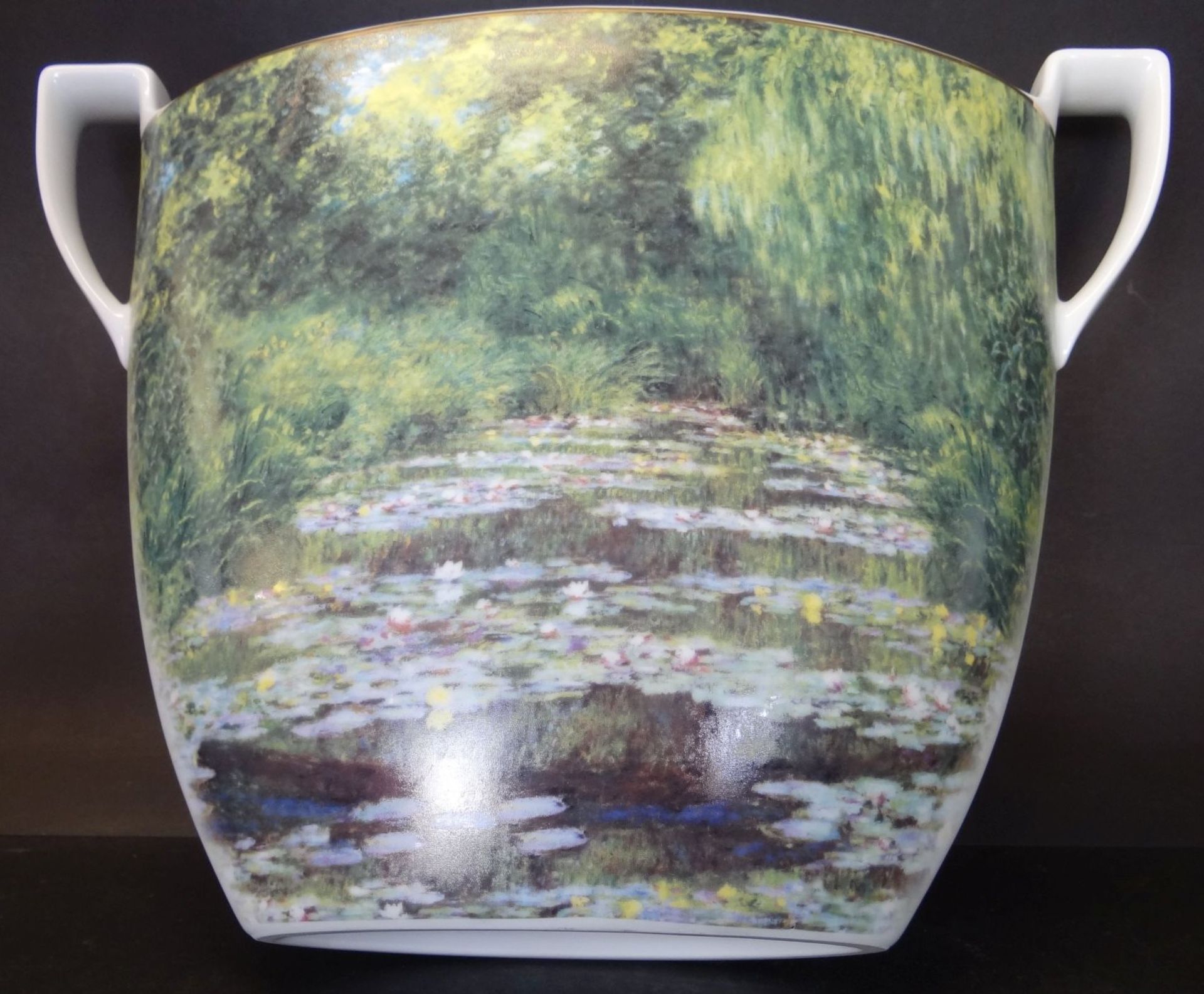 grosse ovoide Vase "Goebel" Artis Orbis, nach Monet, H-27 cm, B-37 cm - Bild 3 aus 6