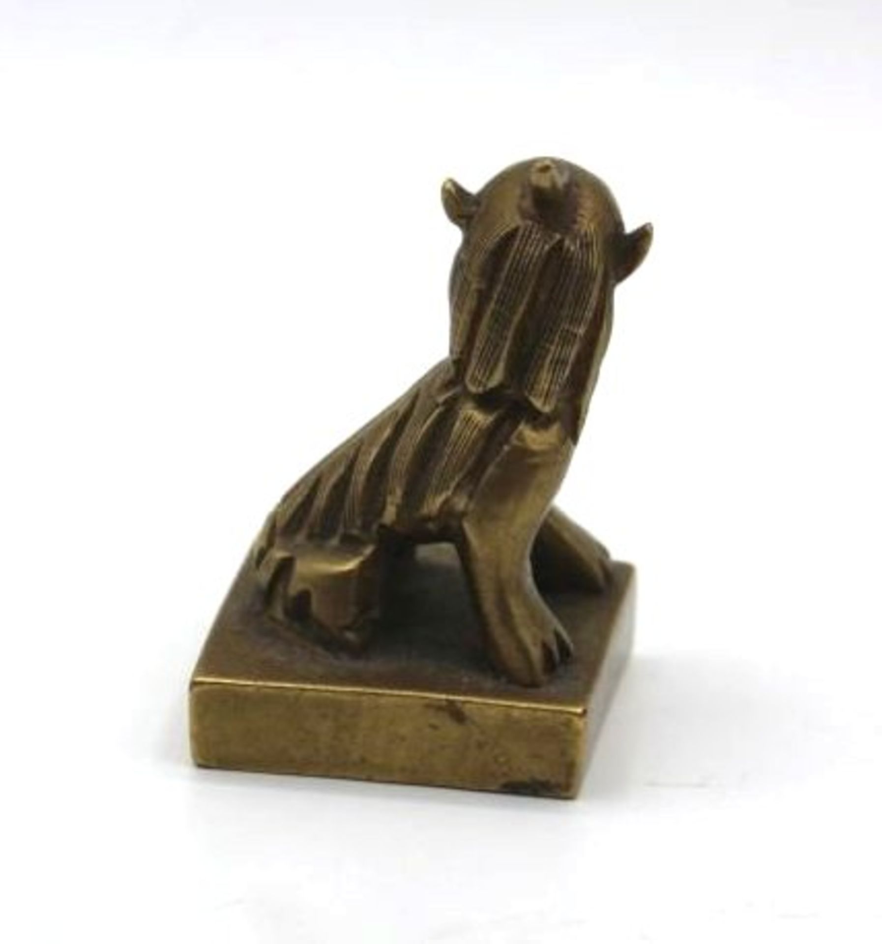 Petschaft, wohl Bronze, China, Tempelhund, H-5cm. - Bild 2 aus 3