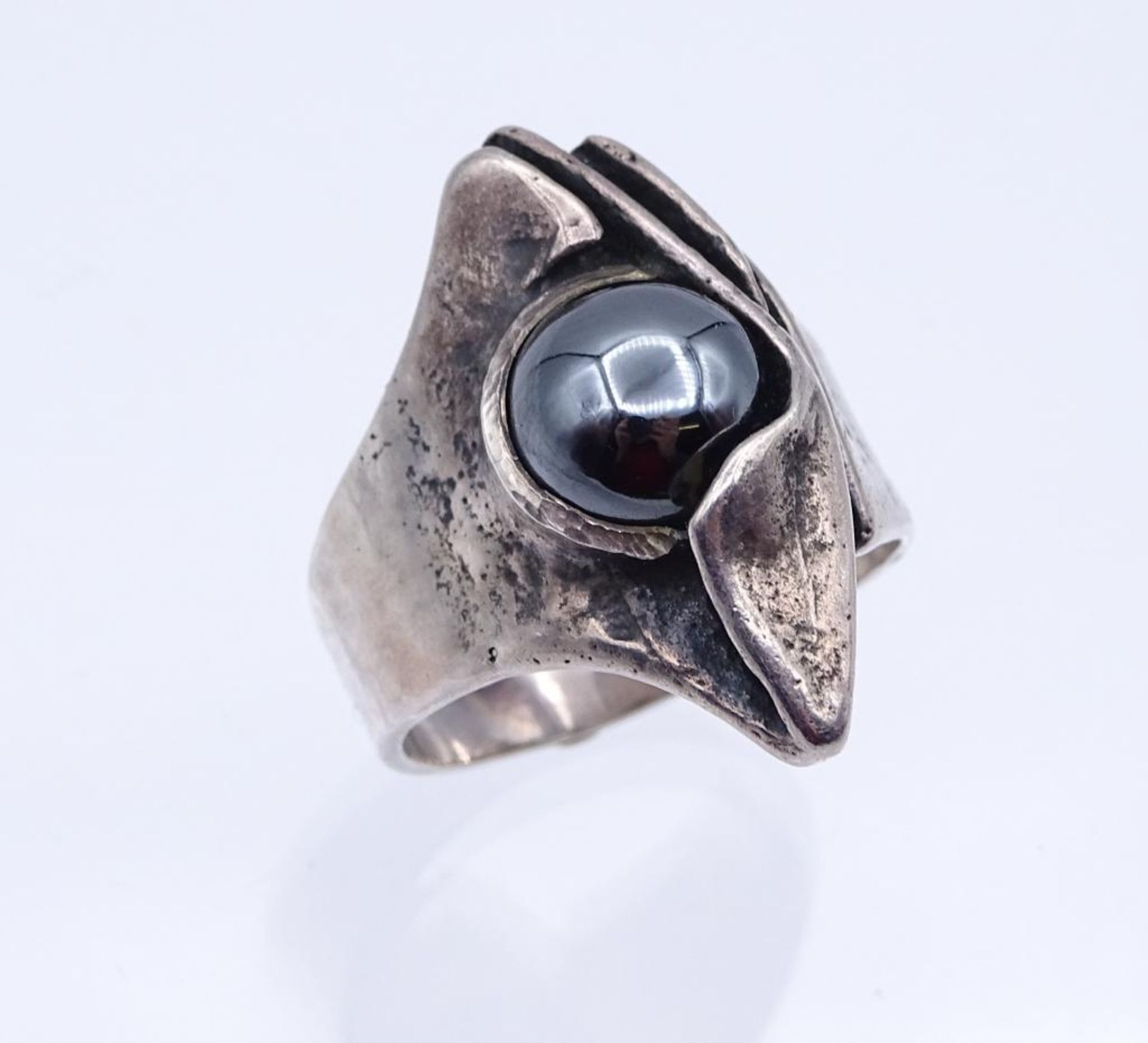 Designer Sterling Silber Ring mit einer Hämatitkugel,Silber 925/000, 10,3gr., RG 6