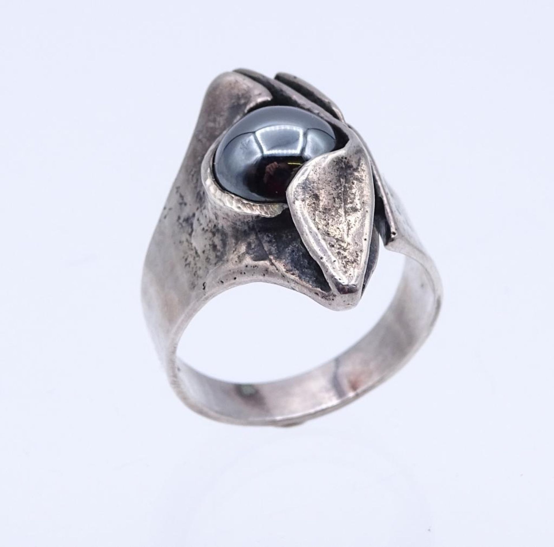 Designer Sterling Silber Ring mit einer Hämatitkugel,Silber 925/000, 10,3gr., RG 6 - Bild 2 aus 4