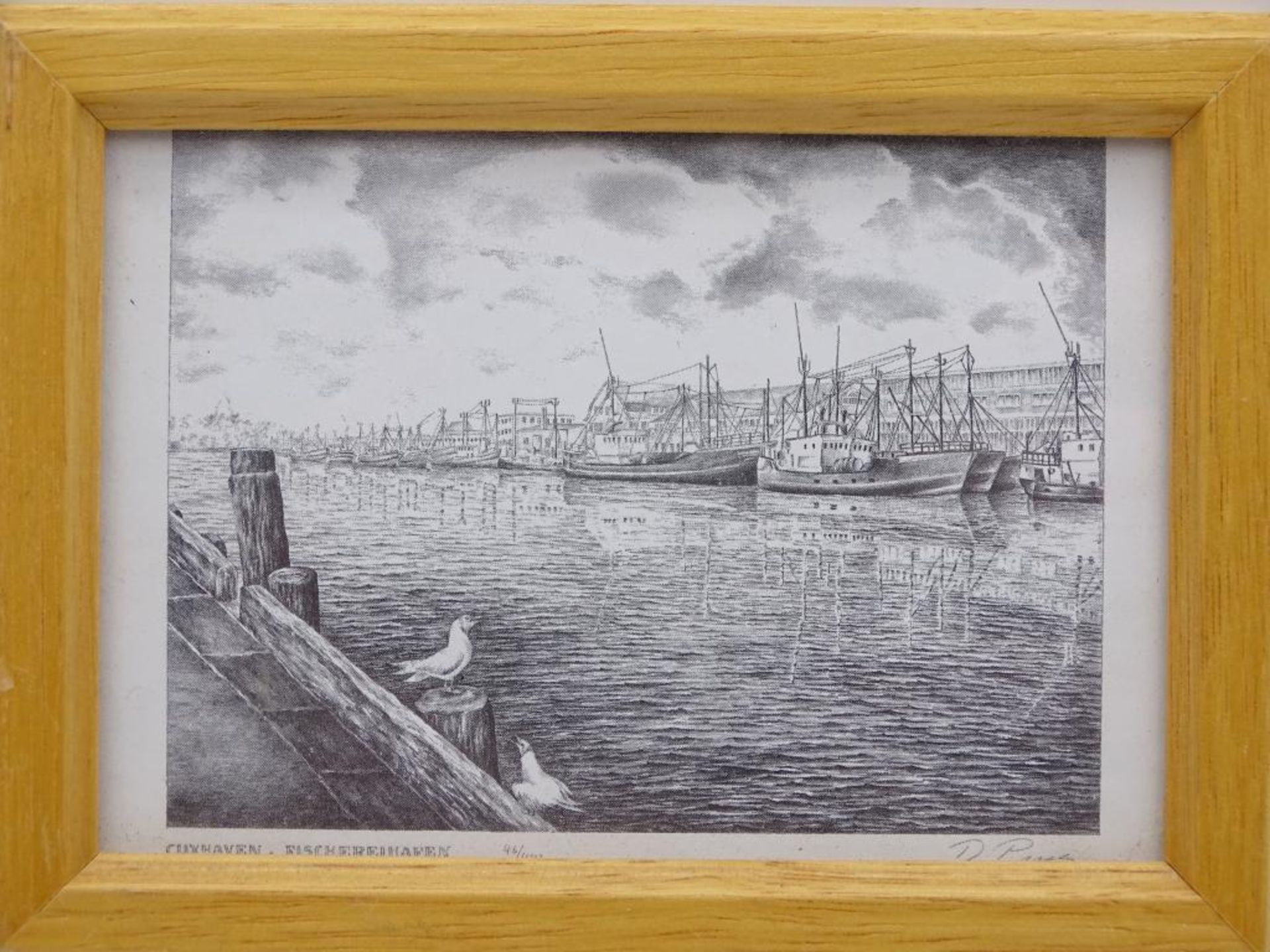 Zwei kl. Bilder Cuxhaven, Wasserturm/Fischereihafen, D.Puns, 16,5x11,5cm, 11,5x8,5cm - Bild 7 aus 7